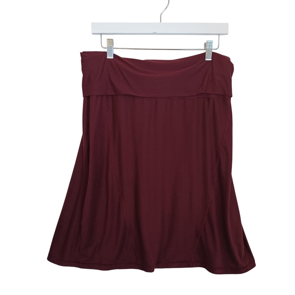 The North Face FlashDry Fold Over Waist Skirt Burgundy Maroon Womens Large L